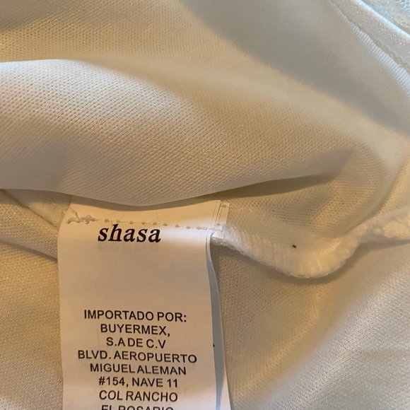 Shasa Women's White Lace Peplum Tank top Blouse sz M - Picture 7 of 10